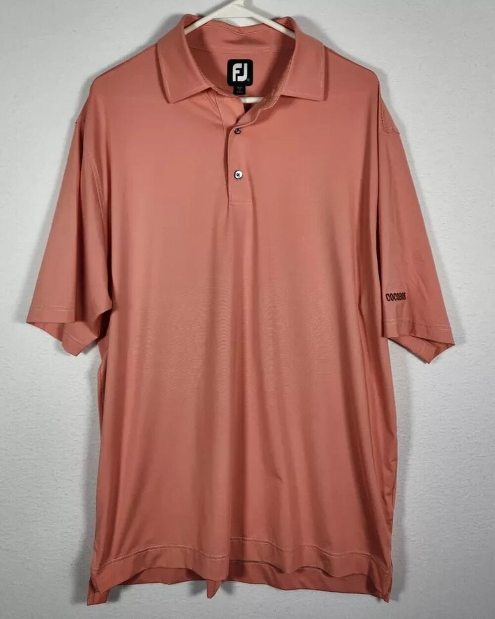 FootJoy Polo Men's SZ XL Short Sleeve Coral Orange Golf Stretch Casual Shirt